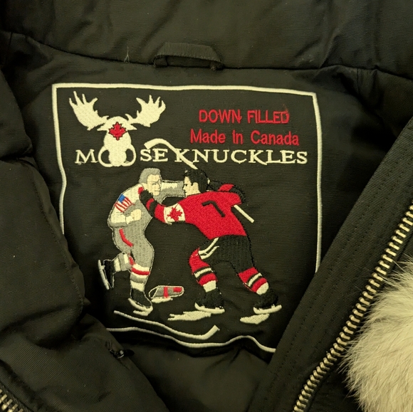 Long Black Moose Knuckle Jacket - Picture 7 of 9